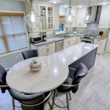 Kitchen Gets a New Twist with Indigo Blue and Vanilla Painted Cabinetry in Dover, PA